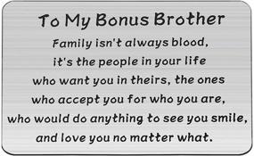img 4 attached to 👨 Personalized Bobauna Bonus Brother/Sister Wallet Card - Not Always Blood, but Family Forever: Perfect Wedding Jewelry and Bridal Shower Gift