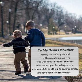 img 1 attached to 👨 Personalized Bobauna Bonus Brother/Sister Wallet Card - Not Always Blood, but Family Forever: Perfect Wedding Jewelry and Bridal Shower Gift