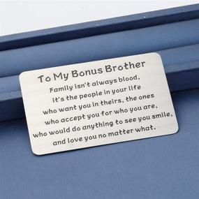 img 2 attached to 👨 Personalized Bobauna Bonus Brother/Sister Wallet Card - Not Always Blood, but Family Forever: Perfect Wedding Jewelry and Bridal Shower Gift