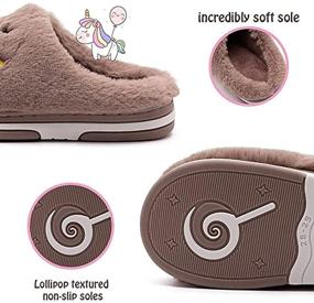 img 2 attached to 🦄 Cozy and Cute: Kids Unicorn Slippers for Winter - Warm Cotton Plush Indoor Shoes | Anti-Slip House Shoes for Girls and Boys (9.5-13 Little Kid)