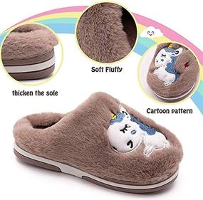 img 3 attached to 🦄 Cozy and Cute: Kids Unicorn Slippers for Winter - Warm Cotton Plush Indoor Shoes | Anti-Slip House Shoes for Girls and Boys (9.5-13 Little Kid)