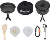 🏕️ bisgear 12pcs camping cookware mess kit: lightweight folding pots and pans set for backpacking, cooking, bug out bag логотип