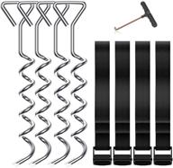 anxen trampoline stakes heavy duty wind anchor kit with spring pull tool, corkscrew shape steel stakes – trampoline parts for enhanced stability логотип