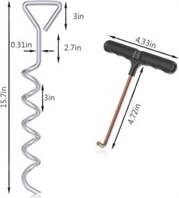 img 3 attached to ANXEN Trampoline Stakes Heavy Duty Wind Anchor Kit with Spring Pull Tool, Corkscrew Shape Steel Stakes – Trampoline Parts for Enhanced Stability