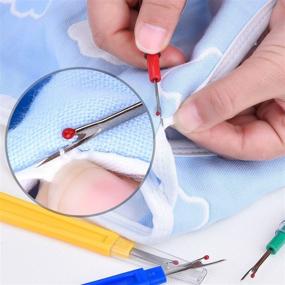 img 1 attached to 🪡 APUXON Thread Remover Kit with Seam Ripper, 2 Large and 2 Small Handy Stitch Ripper Tools, and 1 Sewing Trimming Scissor Nipper - Ideal for Thread Removal and Sewing Needs