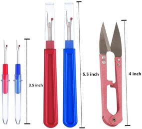 img 3 attached to 🪡 APUXON Thread Remover Kit with Seam Ripper, 2 Large and 2 Small Handy Stitch Ripper Tools, and 1 Sewing Trimming Scissor Nipper - Ideal for Thread Removal and Sewing Needs