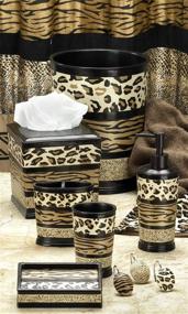 img 2 attached to 🔥 Stylish and Trendy: Popular Bath Waste Basket, Animal Print Jezella Collection