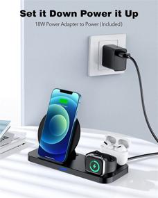 img 2 attached to 💫 3-in-1 Wireless Charger Stand for Apple Products - Fast Charging Station for iPhone 12 Pro, 11, XS Max, XR, X, 8, Apple Watch, and AirPods Pro