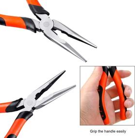 img 1 attached to 🔧 2-Piece Set of 6-Inch and 8-Inch Needle Nose Pliers with Fine Nippers - Long Nose Pliers with Anti-Slip Handles - Ideal Jewelry Making Tools for Precise Removal