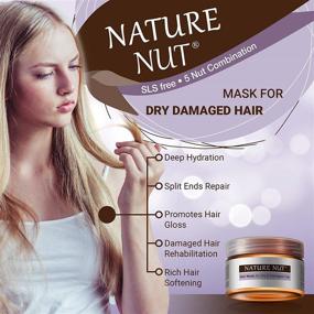 img 2 attached to Nature Nut Deep Conditioner Mask for Dry, Damaged Hair - Hypoallergenic Moisturizing Treatment Masque with 5 Nut Hydrating Formula (8.45 FL OZ)