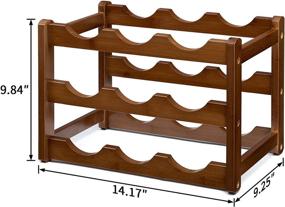 img 3 attached to 🍷 Stylish and Space-saving AbocoFur Bamboo Wine Rack - 3 Tier Freestanding Storage Shelf for 9 Bottles - Perfect for Kitchen, Bar, or Pantry!