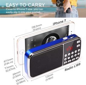 img 3 attached to 📻 PRUNUS J-189: Small Portable Bluetooth Radio with Dual Speaker, Heavy Bass & LED Flashlight - Pocket Size AM FM Radio with Rechargeable Battery Operated, TF Card USB AUX MP3 Player