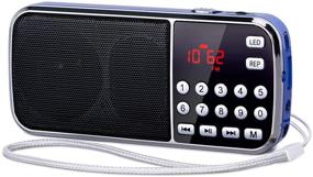 img 4 attached to 📻 PRUNUS J-189: Small Portable Bluetooth Radio with Dual Speaker, Heavy Bass & LED Flashlight - Pocket Size AM FM Radio with Rechargeable Battery Operated, TF Card USB AUX MP3 Player
