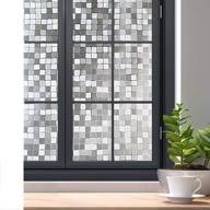 rabbitgoo privacy window film, 3d decorative window clings with easy removal, no glue static glass door stickers, sun block anti-uv window tint for home, mosaic pattern, 17.5 x 78.7 inches logo