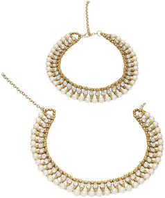 img 2 attached to 📿 Украшения Efulgenz Indian Jewelry Boho Crystal Anklets: Стильные босоножки для ногтей с кристаллами - комплект браслетов на щиколотку