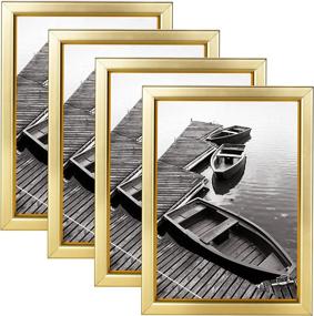 img 4 attached to 🖼️ Giverny 5x7 Picture Frames Set of 4 - Elegant Gold Frames for Home Décor, Office, and Special Events