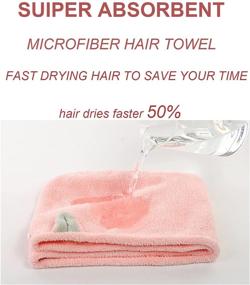 img 2 attached to 🐱 Cat Ear Hair Drying Towel Wrap: Quick Drying Microfiber Hair Towel for Women and Girls - Super Absorbent and Convenient Dry Head Turban with Button