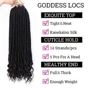 img 3 attached to 🏾 AISI BEAUTY Faux Locs Crochet Hair with Curly Ends Straight Pre-Looped 20-inch Bohemian Crochet Hair Extensions for Black Women (1B)