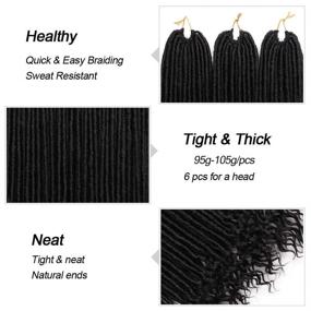 img 2 attached to 🏾 AISI BEAUTY Faux Locs Crochet Hair with Curly Ends Straight Pre-Looped 20-inch Bohemian Crochet Hair Extensions for Black Women (1B)