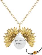 🌻 sunflower necklace - engraved "you are my sunshine" for daughter graduation gift - 2-side version with box logo