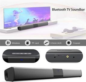 img 1 attached to 🎵 TV Sound Bars: 22-Inch Wired & Wireless Bluetooth 5.0 Soundbar Home Theater Surround Speakers with Inbuilt Subwoofer, AUX Coaxial Input, Remote Control