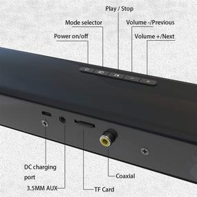 img 2 attached to 🎵 TV Sound Bars: 22-Inch Wired & Wireless Bluetooth 5.0 Soundbar Home Theater Surround Speakers with Inbuilt Subwoofer, AUX Coaxial Input, Remote Control