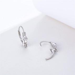 img 3 attached to 🐼 925 Sterling Silver Animal Hoop Earrings: Panda, Frog, Giraffe, Cow, Unicorn, Cat, Pig, Koala - Hypoallergenic Huggie Style, Perfect Christmas Gifts for Women!