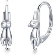 🐼 925 sterling silver animal hoop earrings: panda, frog, giraffe, cow, unicorn, cat, pig, koala - hypoallergenic huggie style, perfect christmas gifts for women! logo