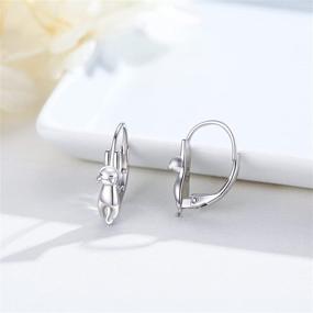 img 2 attached to 🐼 925 Sterling Silver Animal Hoop Earrings: Panda, Frog, Giraffe, Cow, Unicorn, Cat, Pig, Koala - Hypoallergenic Huggie Style, Perfect Christmas Gifts for Women!