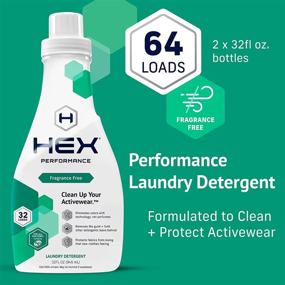 img 3 attached to 🧺 HEX Performance Fragrance-Free Laundry Detergent, 64 Loads (Pack of 2) - Activewear Designed, Sensitive Skin Friendly, Eco-Friendly & Concentrated Formula