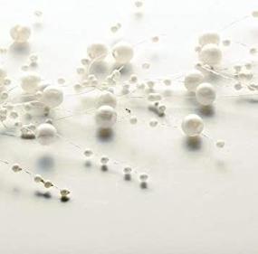 img 2 attached to Sullivan Bead Garland in Pearl White - 5ft: Elegant and Versatile Home Decoration