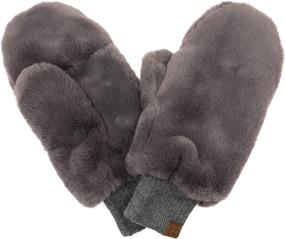 img 4 attached to Womens Warm Convertible Fingerless Gloves - Funky Junque Faux Fur Flip Mittens