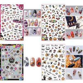 img 2 attached to 🎃 Spooktacular Halloween Nail Art Stickers: 1500+ Patterns, Self-Adhesive DIY Decals for a Boo-tiful Manicure - Pumpkin, Bat, Ghost, Witch Included (12 Sheets)