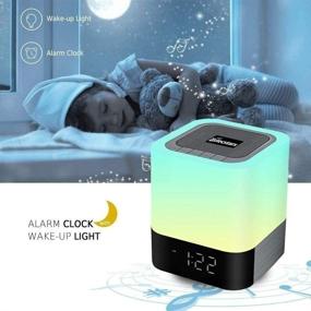 img 1 attached to Elecstars Touch Bedside Lamp with Bluetooth Speaker, Dimmable Warm Night Light, Alarm Clock, MP3 Music Player, Table Lamp (4000mAh Battery), SD Card Support – Stylish Room Decor