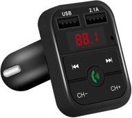 🚘 v5.0 bluetooth fm transmitter for car with hands-free calling, dual usb charging, tf card & usb disk support logo