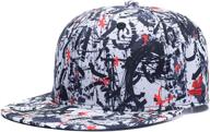 quanhaigou skull skeleton baseball cap - solid flat bill snapback hat for men & women, adjustable size logo