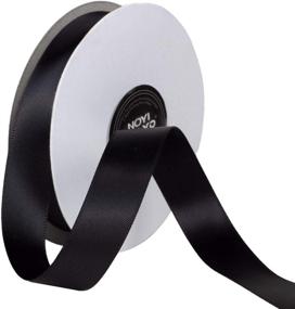 img 1 attached to 20 Yards Black 5/8 inch Wide Double Faced Polyester Satin Ribbon for Craft, Wedding, Gift Wrapping, Bow Making & Other Projects - Noyi Traxd