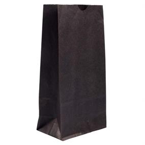 img 4 attached to JAM PAPER Eco-Friendly Snack/Lunch Bags - Small (4 1/8 x 8 x 2 1/4) - Black Kraft Grocery Bags - 25/Pack