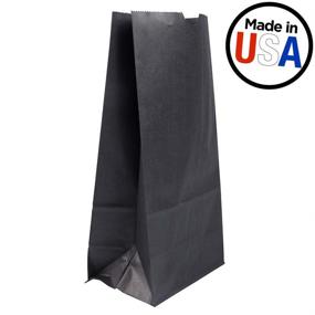 img 1 attached to JAM PAPER Eco-Friendly Snack/Lunch Bags - Small (4 1/8 x 8 x 2 1/4) - Black Kraft Grocery Bags - 25/Pack