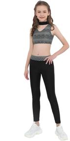 img 4 attached to Hansber Digital Printed Leggings Rose_Red Girls' Clothing for Active