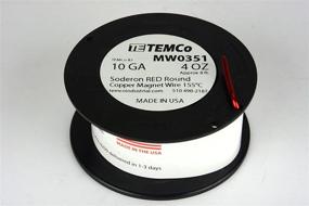 img 1 attached to 🔌 TEMCo 10 AWG Copper Magnet Wire – High Temperature Magnetic Coil Red – 4 Oz 8 Ft Length