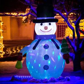img 4 attached to HBlife 6.13 FT Inflatable Snowman with Colorful LED Lights for Christmas Decorations