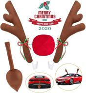 🦌 angooni upgraded car reindeer antler kit christmas rudolph auto decorations - add holiday spirit with rudolph accessories and tail! logo