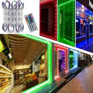 🌈 waterproof decorative led storefront lights - pomelotree 40ft, 80 piece strip light for letter advertising signs - rgb light, 4 set 5050 smd led light module for storefront window strip логотип