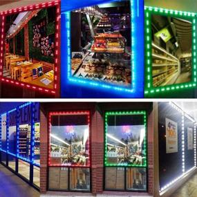 img 1 attached to 🌈 Waterproof Decorative LED Storefront Lights - Pomelotree 40ft, 80 Piece Strip Light for Letter Advertising Signs - RGB Light, 4 Set 5050 SMD LED Light Module for Storefront Window Strip