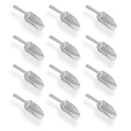 silver mini acrylic plastic kitchen scoops - ideal for weddings, candy dessert buffets, ice cream, protein powders, coffee, and tea - super z outlet 5.5 inch logo