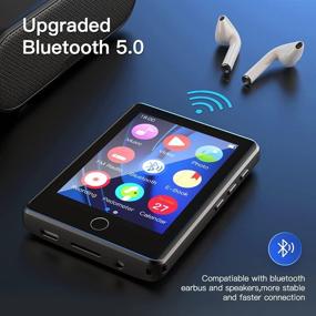 img 3 attached to 🎧 32GB Bluetooth MP3 Player with Armband, FM Radio, and Speaker - Full Touch Screen, Recorder, Pedometer, E-Book, Video Players, Timer - Supports up to 128GB