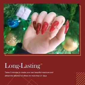 img 1 attached to 🎄 Christmas Gel Nail Polish Kit - 6 Colors Christmas Gel Nail Polish Set with Gold, Silver, Glitter, Red, Green, and Sparkle for Soak Off UV LED Gel Nail Art. DIY Salon Christmas Gift Starter Kit.