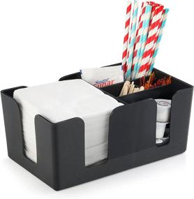 img 3 attached to 🍽️ Black Plastic Bar Caddy Organizer with 6 Compartments by New Star Foodservice 48001