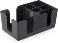 🍽️ black plastic bar caddy organizer with 6 compartments by new star foodservice 48001 logo